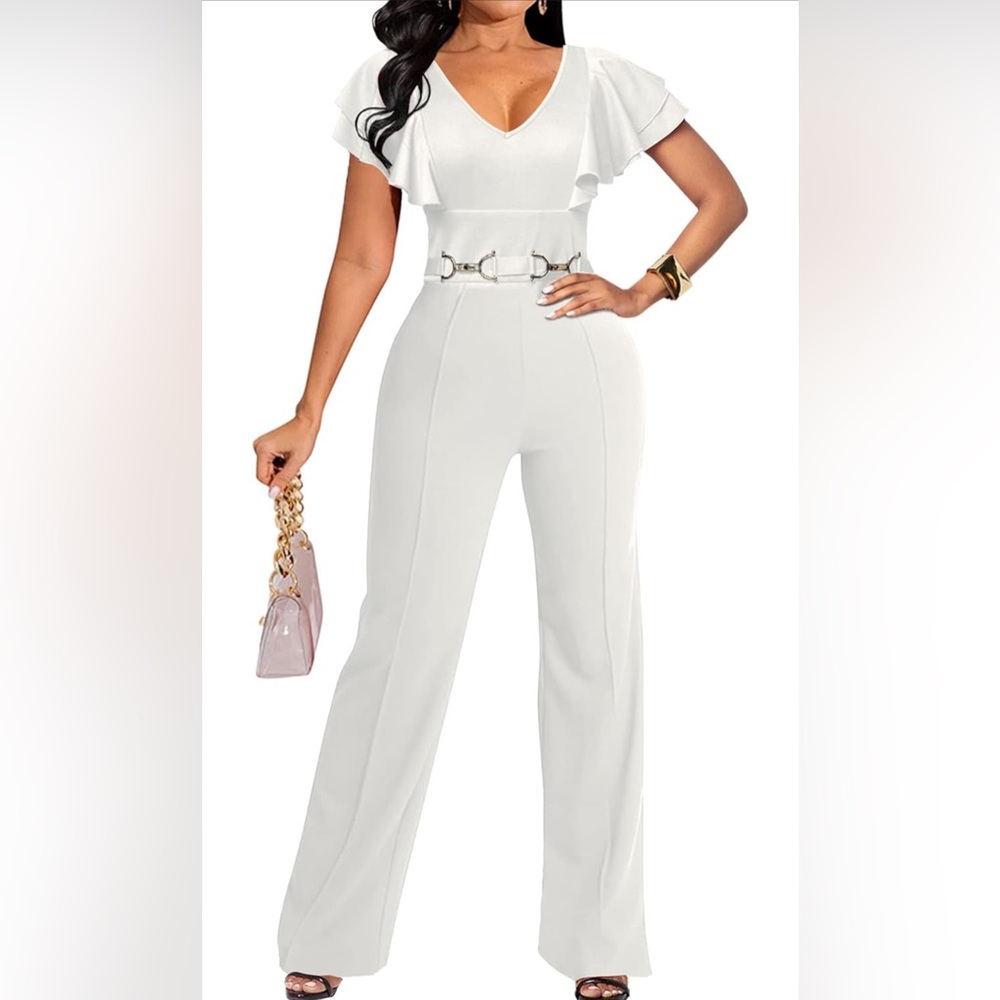 BestGirl Sexy Jumpsuits Floral Print V Neck Sleeveless Wide Leg Long Pant Romper